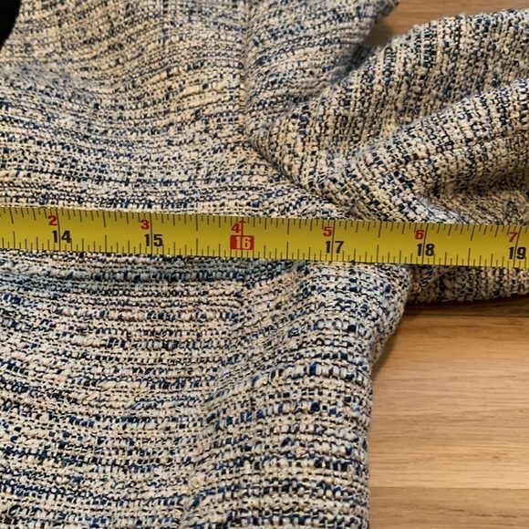 KASPER Cropped 3/4 Sleeve Tweed Jacket Blue White & Black Women’s 2P - Picture 12 of 16